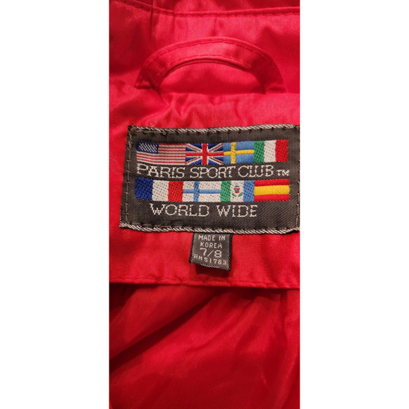 Vintage 80s Paris Sport Club Red Belted Long Nylon Trench Coat Women's 7/8 M - Picture 13 of 16